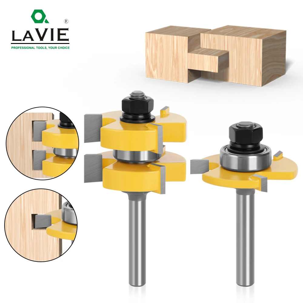 LAVIE-2-Pcs-8mm-Shank-Tongue-Groove-Joint-Router-Bits-T-Slot-Assemble ...