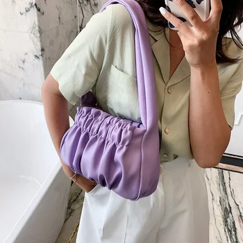 

Fashionable Women's Leather Bag Young High-capacity Girl Shoulder Bags High Quality PU Leather Ladies Armpit Dumpling Bags
