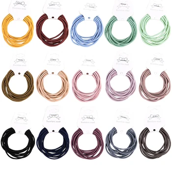 

10Pcs/lot 5cm Hair Accessories women Rubber Bands Scrunchy Elastic Hair Bands Girls Solid Hair Ties Ponytail Holder Headwear