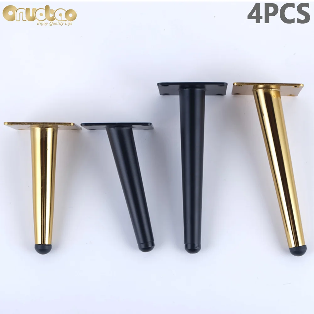 [Onuobao] 4PCS Wrought Iron oblique Cone Furniture Legs High-strength Sofa Leg Kitchen Cabinet Table Feet 10-30cm | Мебель