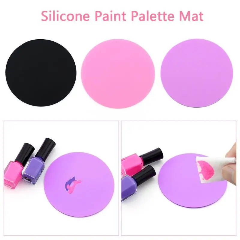 Foldable Silicone Paint Palette Mat Nail Art Stamping Pad Cushion Washable  Nail Art DIY Drawing Convenient Equipment Tool