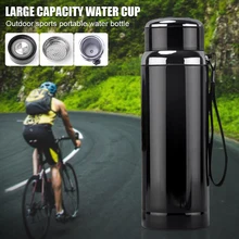 600/800/1000ml Stainless Steel Water Bottle Vacuum Insulated Water Cup with Tea Filter Keep Cold/Hot Portable Sports Bottle
