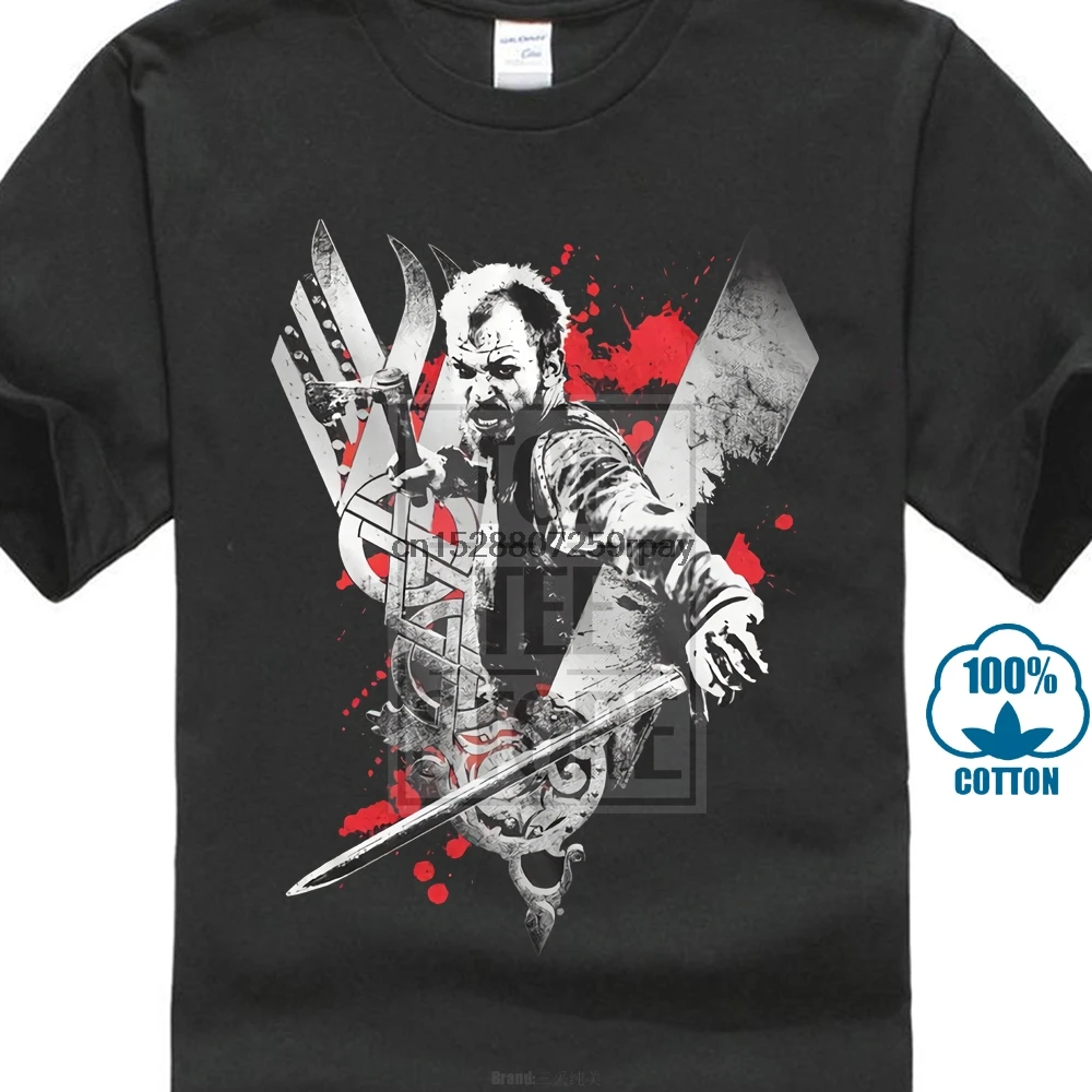 Vikings T Shirt Floki Ragnar Lothbrok History Tv Show Mens Black In Sm 4xl Shirts Casual Brand Clothing Cotton |