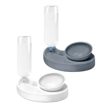 

Gravity Water and Food Bowls Cat, Water Food Bowl Double 0 or 15°Adjustable Tilted Water and Food Bowl Set,Raised Bowls