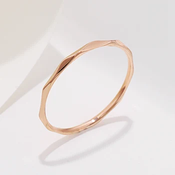 1.3mm Gold Silver Color Women's Retro Rings Stainless Steel Faceted Ring for Women Korean Cute Jewelry for Gift Party WC028 1