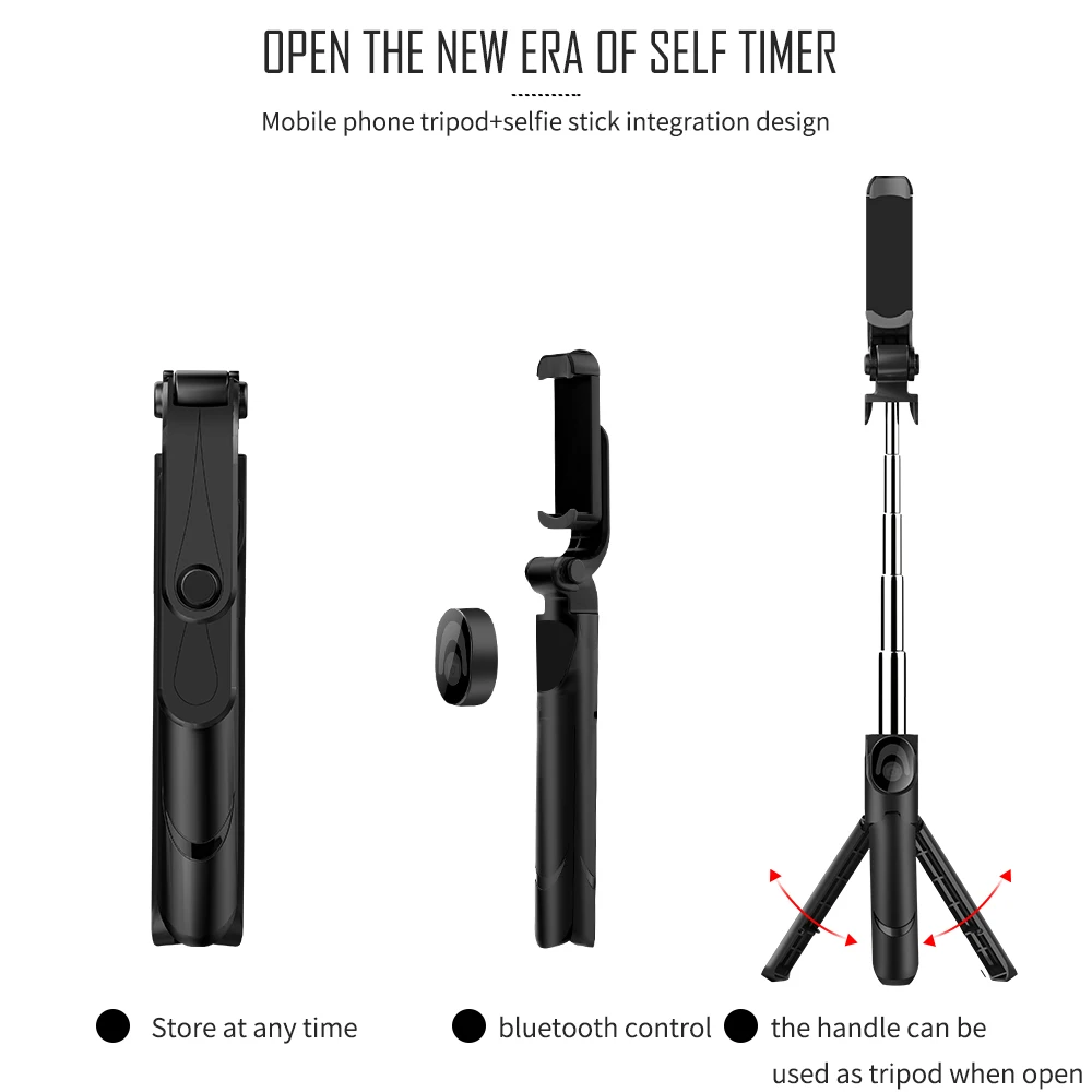 Bluetooth селфи палка Штатив для iphone/Android/huawei/Xiaomi ручной пульт дистанционного управления затвором Выдвижной мини-штатив с зеркалом светильник