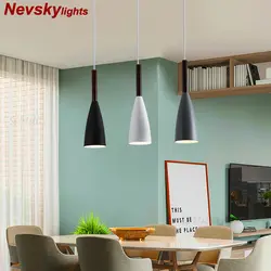 Деревянный подвесной светильник с металлическом абажуром на кухню модная люстра потолочная для кухни светодиодный подвесной светильник в