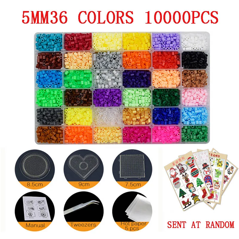 24/72 colors box set hama beads toy 2.6/5mm perler educational Kids 3D puzzles diy toys fuse beads pegboard sheets ironing paper 10