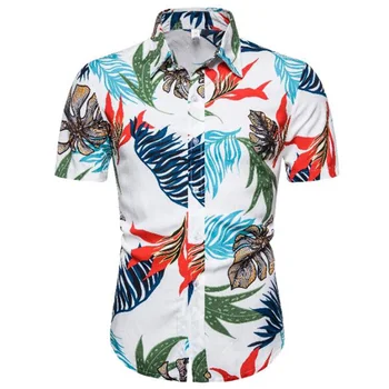 

Printed Mens Dress Shirts Us Size Hawaiian Shirt Short Sleeve Mens Shirts Casual Slim Fit Floral Hawaii Style Shirt