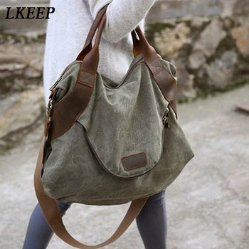 

Large Pocket Casual Tote Women's Handbags Shoulder Handbags Canvas Capacity Bags For Women Messenger Bags Women Bag