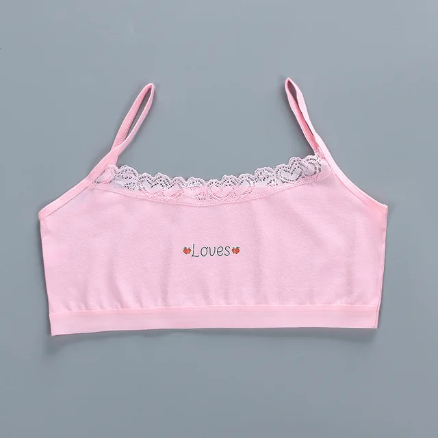 Young Girls Solid Soft Cotton Bra Puberty Teenage Breathable Underwear  Sport Training Bras for 8 9