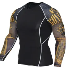 Спортивная мужская компрессионная дышащая одежда для фитнеса с длинными рукавами для бега и занятий спортом для верховой езды, Солнцезащитная одежда для осени и зимы, теплая тренировочная одежда