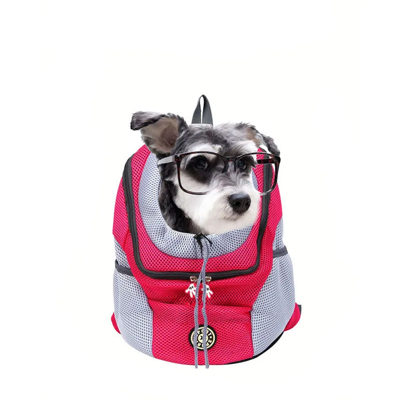 Сумка для переноски собак на открытом воздухе, передняя сумка для собак, НОВАЯ переносная дорожная сумка с двойным плечом, сетчатый рюкзак с головой# R25