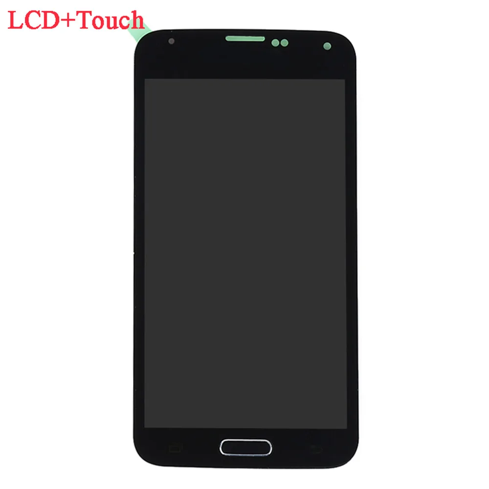 G900f ЖК-дисплей для SAMSUNG Galaxy S5 дисплей G900M G900A G900T G900FD ЖК-дисплей сенсорный экран дигитайзер кнопка для SAMSUNG s5 ЖК-дисплей - Цвет: Black lcd only