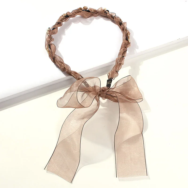 MISM, 1 шт., капельный цветок, обруч для волос для женщин/девушек, кружевная лента для волос, одноцветная повязка на голову, милые аксессуары для волос