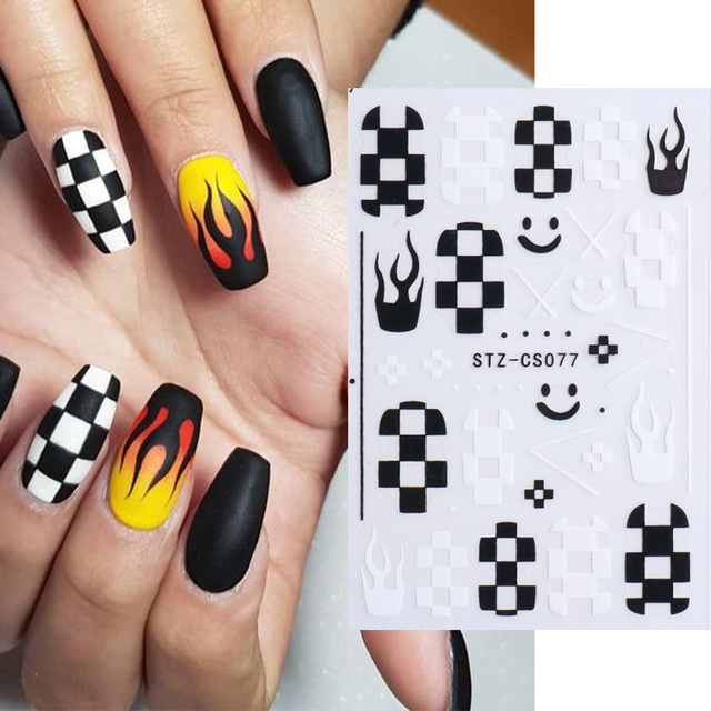 Golden Curve Marble Line Nail Sticker Irregular Swirl Striping Slider Charm Nail Design Gel Polish Decal Manicure LESTZ-CS067