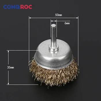 

5 Pieces 2-inch 50mm Steel Wire Wheel Cup Brush 0.3mm Wire Diameter 6mm Straight Shank Electric Drill Accessories Rust Remover