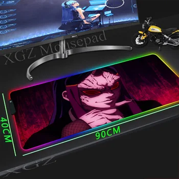 

XGZ Japan Anime Large RGB Gaming Mouse Pad Black Lock-edge Beautiful Devil Queen Computer Desk Mat Speed Rubber Non-slip XXL