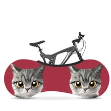 Защитная крышка для велосипедных колес с милой собачкой и кошкой, высокоэластичная Защита от царапин, защита от пыли для горного велосипеда