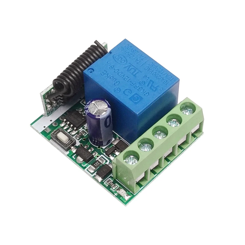 DC 12 V to 1 Channel 433mHz Wireless Single-Channel Relay Module RF Remote Control Switch Oscillator Receiver Control Lehr Board