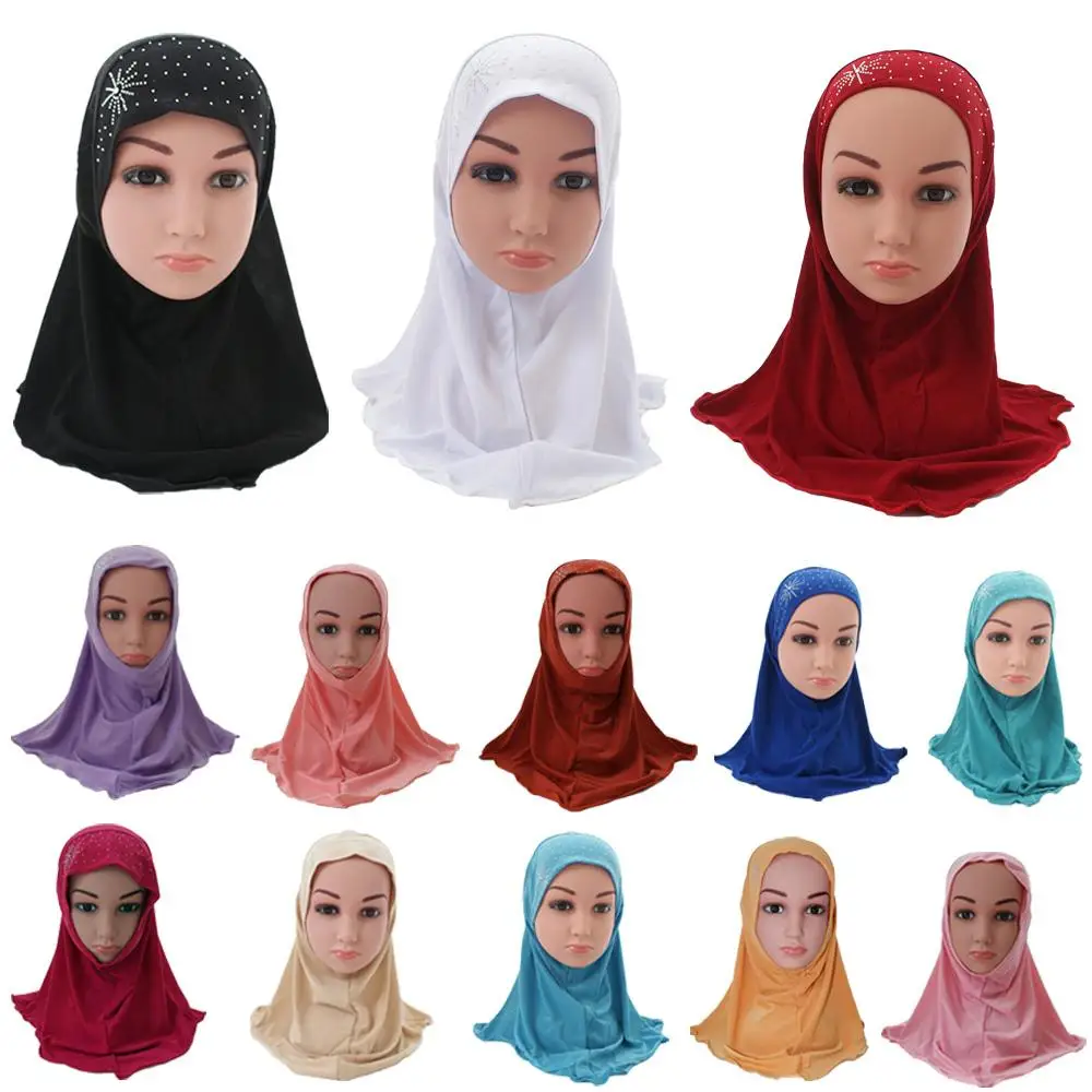 Worship Headpiece Arabia Islamic Head Cap Sky Blue Muslim Hijab Girl Moslem Scarf