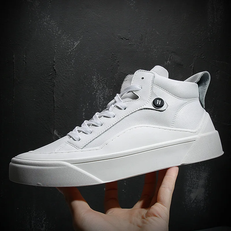 100% Genuine Leather Shoes Men Sneakers 2020 Spring Black White Shoes Cow Leather Men Casual Shoes Male Footwear KA2097