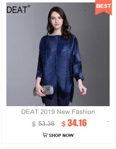 [DEAT] Осенняя мода, новая модель, плиссированная, со стразами, для отдыха, стильная, с длинным рукавом, круглый воротник, однотонная женская футболка AI972