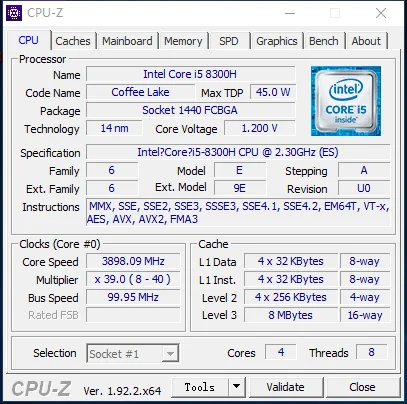 8TH COFFEE LAKE QP89 I5-8300H 0000 2.3G 4C8T MODIFIED LAPTOP CPU TO LGA 1151