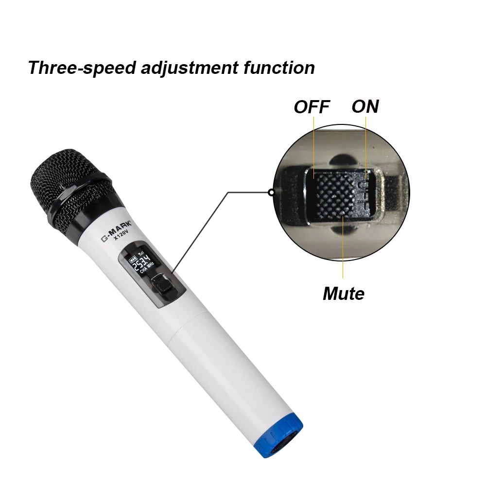 G-MARK X120V беспроводной микрофон запись караоке микрофон Динамический Ручной микрофон приемник литиевой батареи