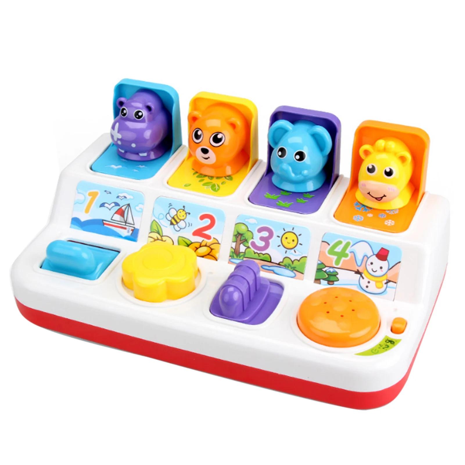 Cute Educational Interesting Practical Attractive Cartoon Animal Shape Peekaboo Pop-Up Interactive Toy with Music Kids Gift