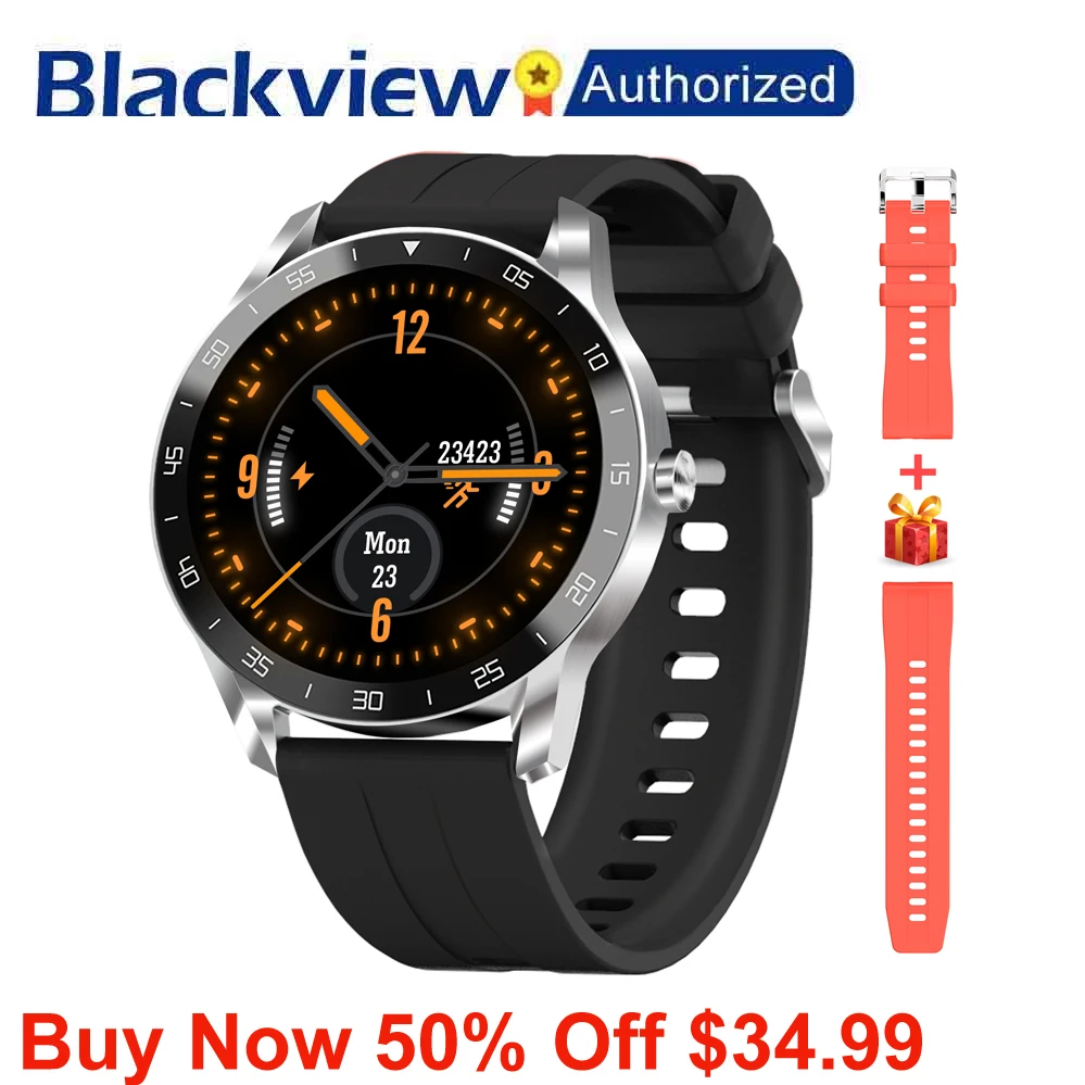 Blackview X1 SmartWatch 5ATM Waterproof Heart Rate Men Women Sports
Clock Sleep Monitor Ultra-Long Battrey for IOS Android Phone
