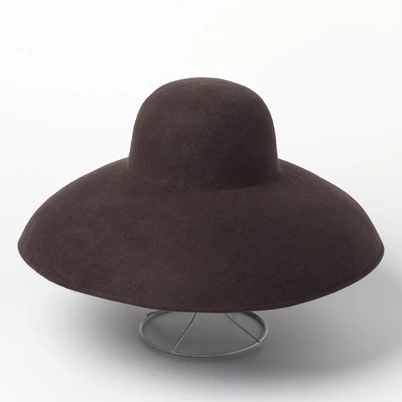 Autumn and Winter New Dome Cap Wool Hat Large Black Wool Floppy Hat Hat Felt Top Hats Fedora Hats Mens Fedora Hat