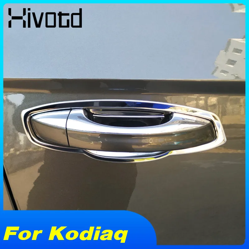 Hivotd для Skoda Kodiaq шкода кодиак Автомобильная дверная ручка Крышка+ чаши отделка ABS защита украшения внешний хромированный Стайлинг,автотовары аксессуары для авто
