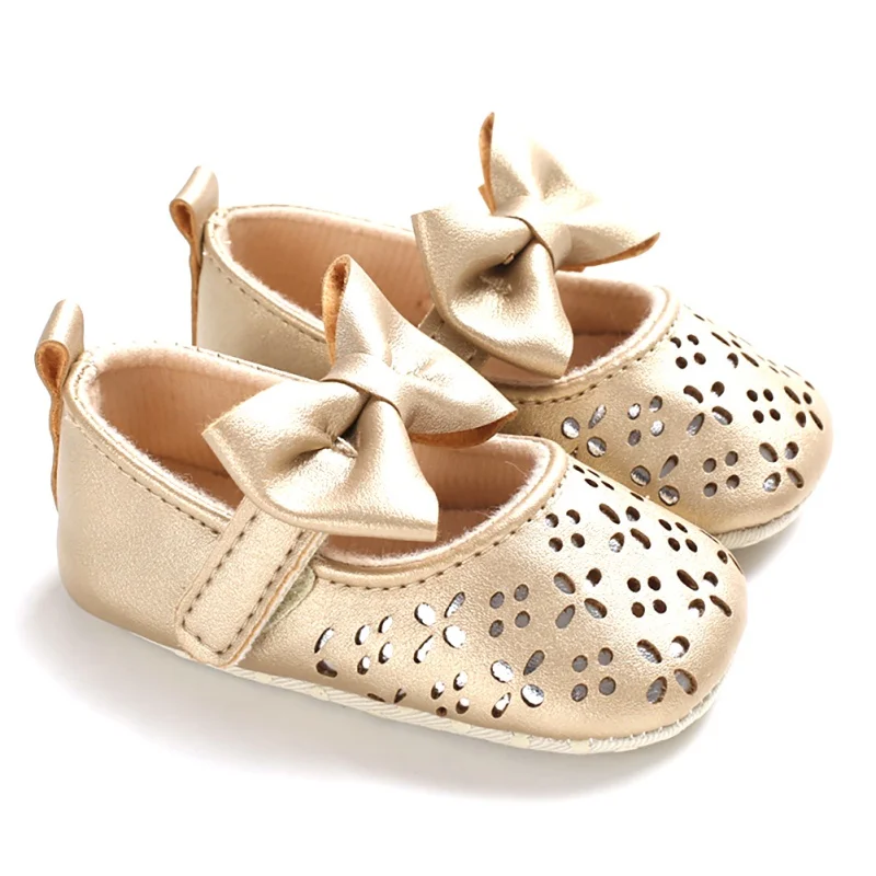 Semelle souple bébé marche chaussures bébé fille respirant Bow Design anti-dérapant chaussures espadrilles décontractées enfant en bas âge semelle souple premiers marcheurs w