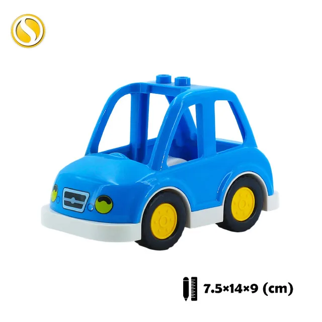 Trailer Car model Airplane Big Building Blocks Vehicle Accessory  Compatible Classic Assemble Bricks Children DIY Toys Girl Gift 2