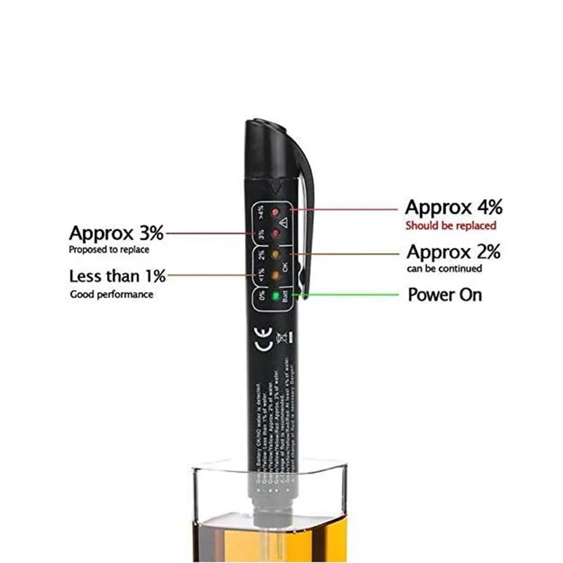 Professional Accurate Brake Fluid Tester Pen Car Auto Oil Moisture Liquid 5 LED Digital Tester Car Testing Tool For all Cars