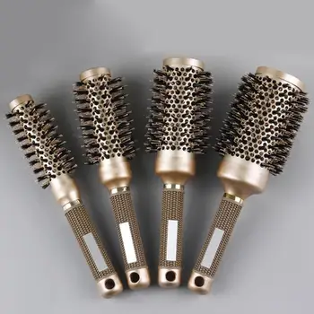 

Professional Ceramic Ionic Comb Barber Round Brush For Hair Dry Styling 4 Sizes Nano Thermal Hair Brush Comb