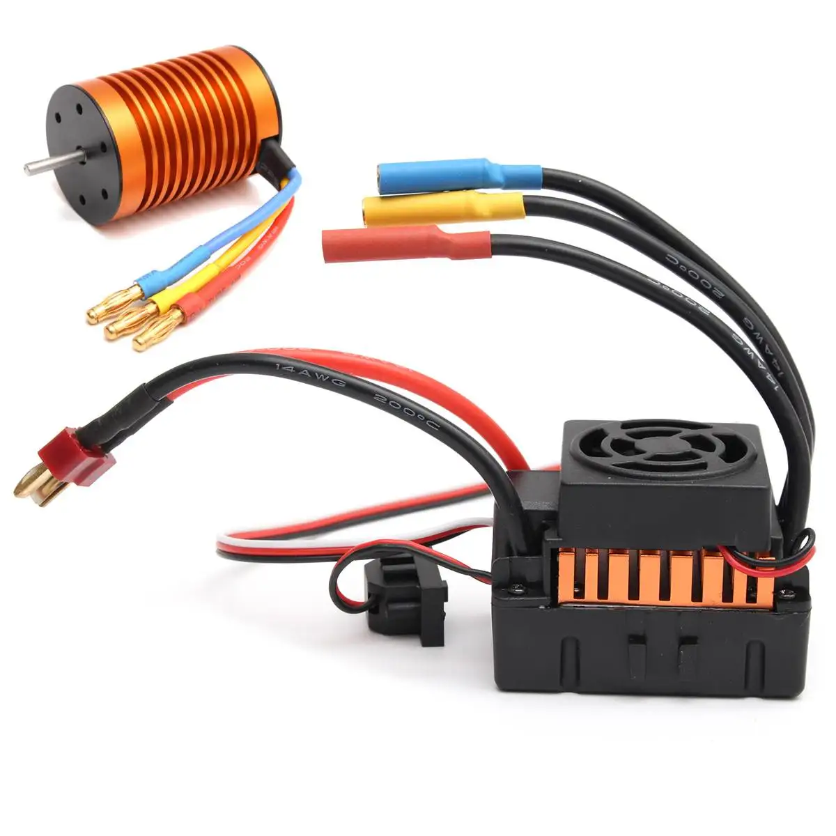 

9T 4370KV Brushless Motor + 60A ESC Speed Controller Combo ME720 For 1/10 RC Car Parts Accessories Toys