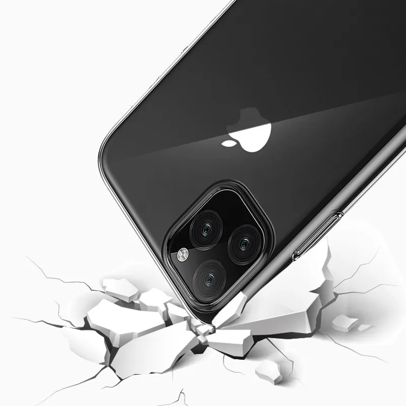 Luxury Clear Soft TPU Case For iPhone 11 Pro Max Case Coque Transparent Ultra Thin Soft TPU Silicone Back Cover