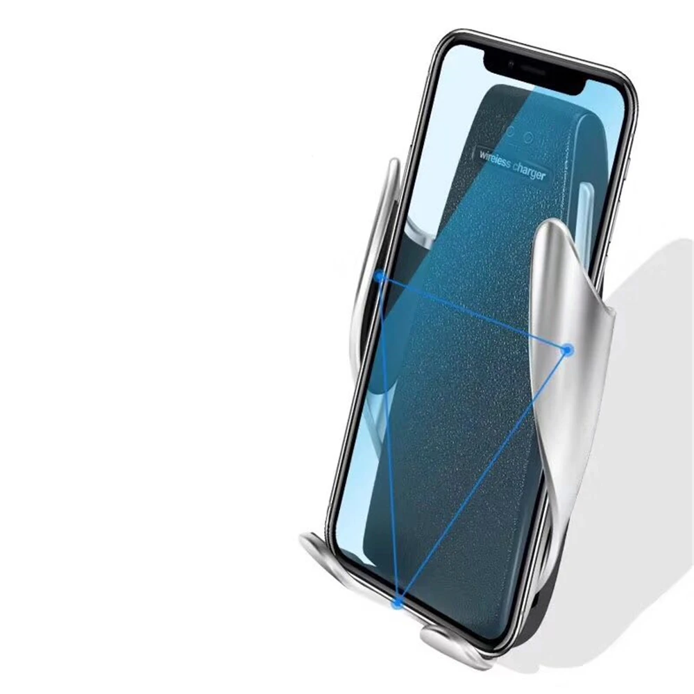 Беспроводное зарядное устройство Автомобильный держатель для iPhone X XS Max samsung Note9 S9 S9 Plus(черный