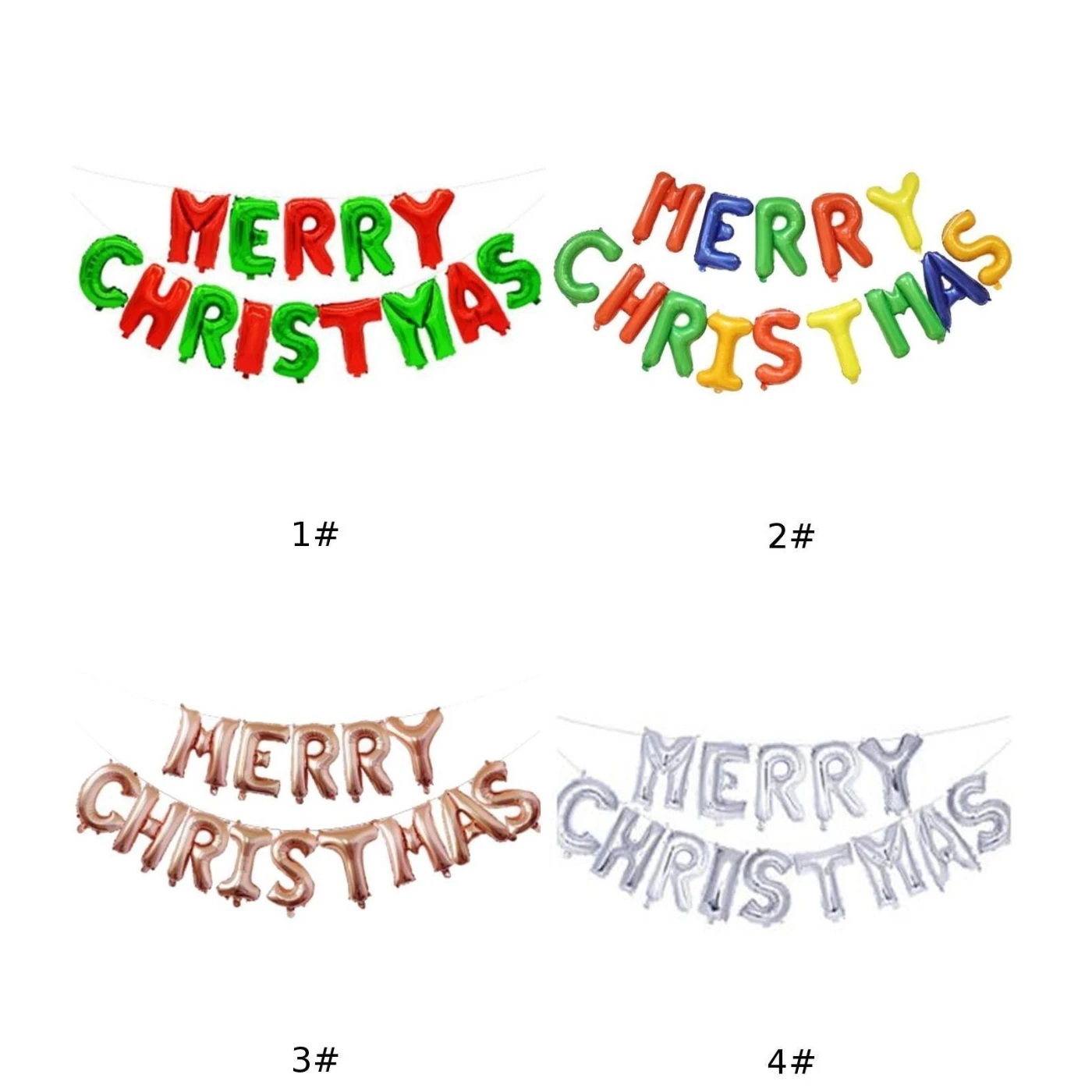 14pcs/Set Balloon Letter Party Decoration Merry Christmas Aluminum Film Festive Party Supplies Ornament Banner