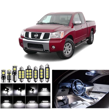 

20PCS White Premium LED Interior Light Kit For NISSAN TITAN 2004-2015 Map Dome Trunk Vanity Mirror License Plate Footwell Light