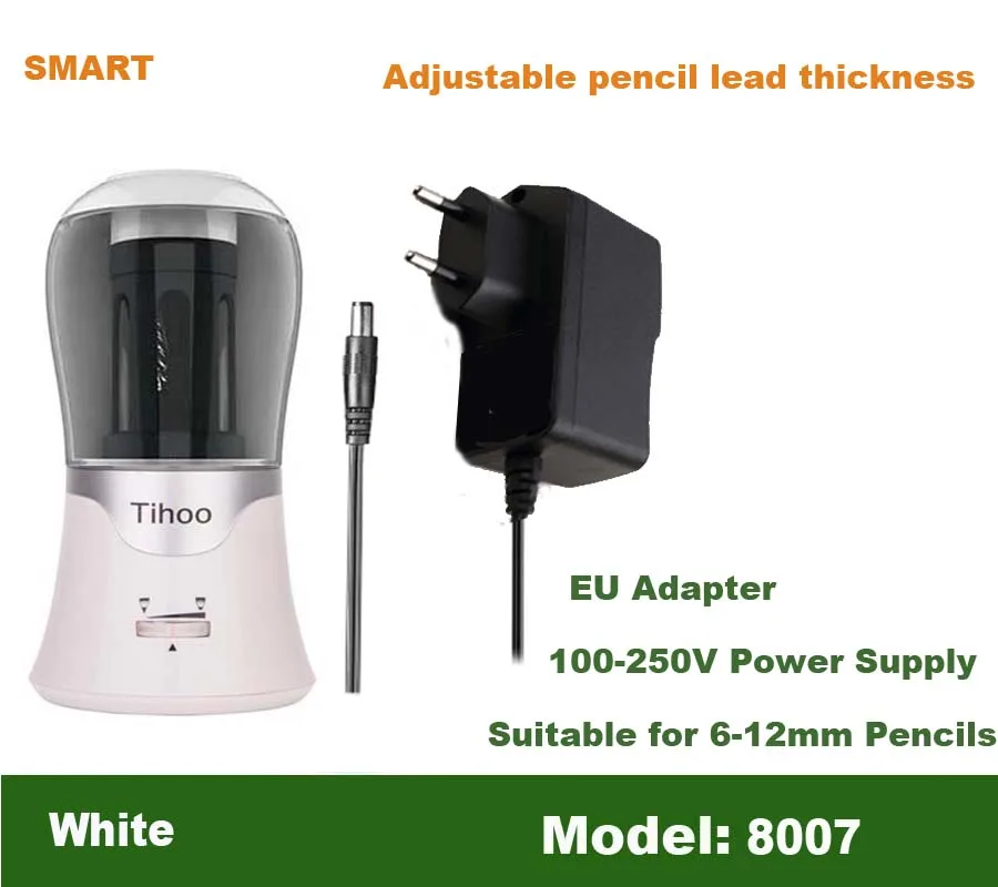 8007-White-EU Точилка для карандашей электрическая автоматическая металлическая Usb Канцтовары для школы, офиса, дома, улицы товары для рукоделия с черными лезвиями - Цвет: 8007-White-EU