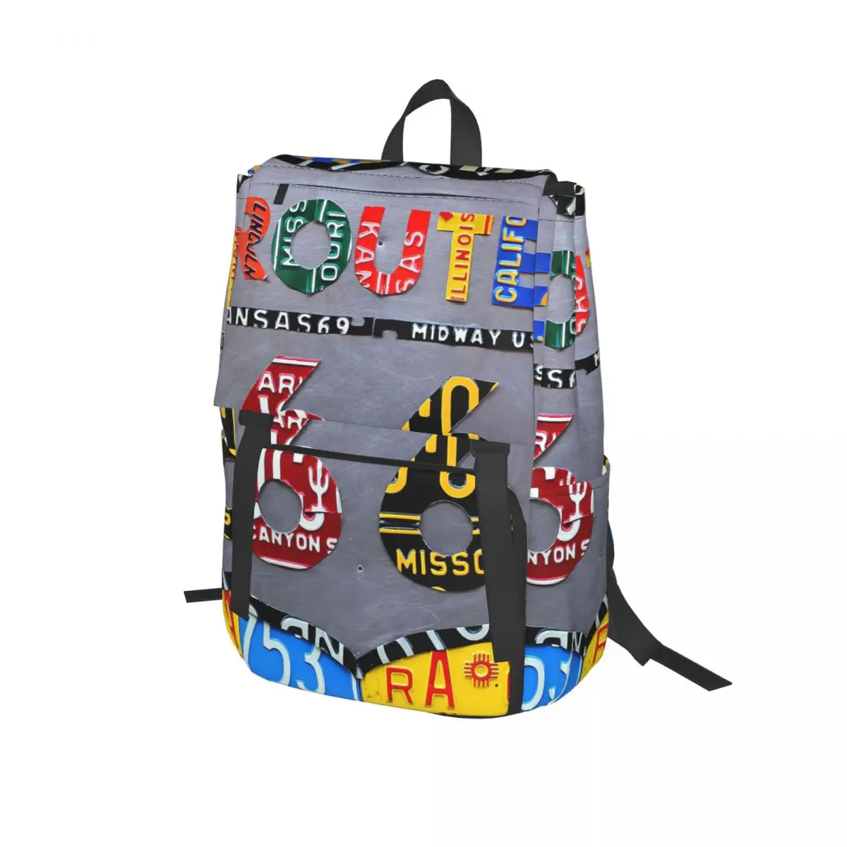 Route 66 Highway Road Sign License Plate Art Backpack for Girls Boys Travel RucksackBackpacks Teenage school bag | Багаж и сумки