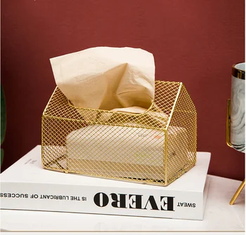 

Creative iron light luxury tissue box drawer nordic living room family bedroom dining table contact paper storage organizer