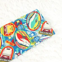 140*50 см мультфильм легкий поезд хлопок ткань рубашка для маленьких мальчиков юбка Diy ручной работы дизайнерское постельное белье домашний кошелек из ткани одеяло