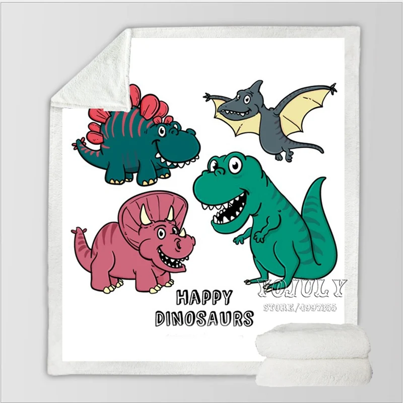YOJULY мультфильм dinosa harajuku для детей и взрослых 3D печатных одеяло диване пододеяльник теплое постельное белье модное офисное одеяло для короткого сна K16 - Цвет: 2