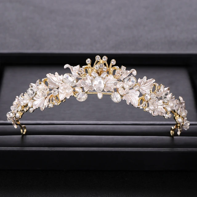 Wedding Crown Hair Jewelry Bridal  Hair Accessories Women Baroque Crown Rhinestones Crystal Tiaras Bride QueenParty Crowns Gift Gold