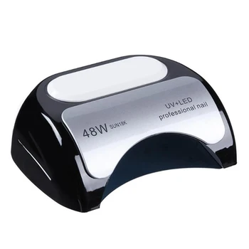 

48W Smart Sensor Nail Dryer UV+LED Nail Lamp Curing Light Nail Art Tools Polish Drying EU Plug (Black)