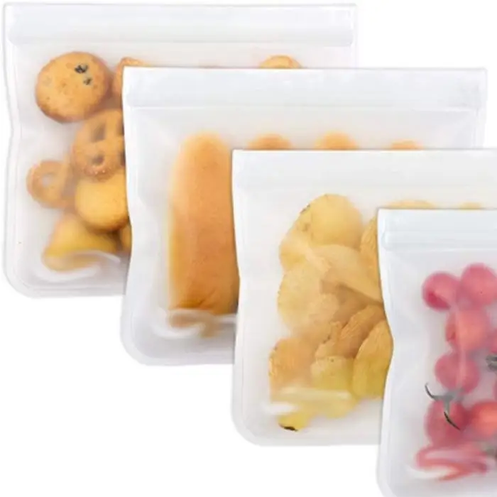 Reusable Food Storage Bag Snacks Food Fruit Leakproof 10 x 3 x PEVA 5 x Storage As Picture 1 x 6 x Bag